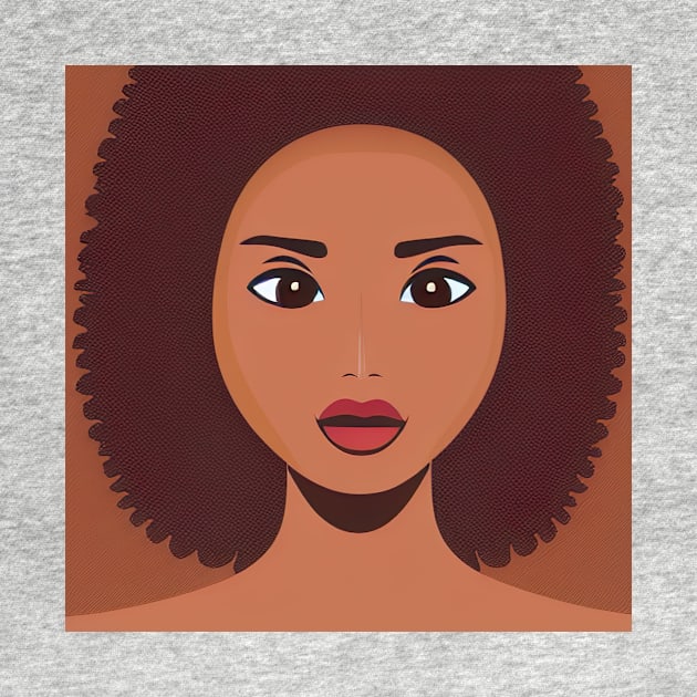 Beatiful girl with afro hair by artsyworldart